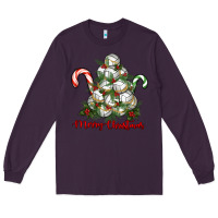 Plum Merry Christmas Volleyball Long Sleeve Tee - RanaPortraitStore