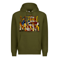 Army Green softball mom Premium Hoodie - Jasminsmagicworld