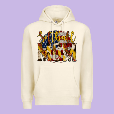 Softball Mom Premium Hoodie Designed By Jasminsmagicworld