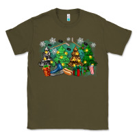 Army Green christmas trees with hockey Classic Tee - Zillion Design Studio