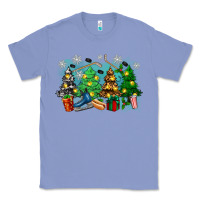 Colony Blue christmas trees with hockey Classic Tee - Zillion Design Studio