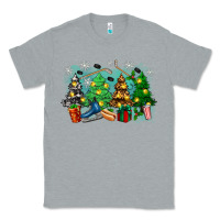 Heather Grey christmas trees with hockey Classic Tee - Zillion Design Studio