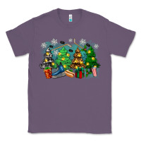Lavender christmas trees with hockey Classic Tee - Zillion Design Studio
