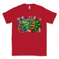 Red christmas trees with hockey Classic Tee - Zillion Design Studio