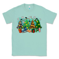 Seafoam christmas trees with hockey Classic Tee - Zillion Design Studio