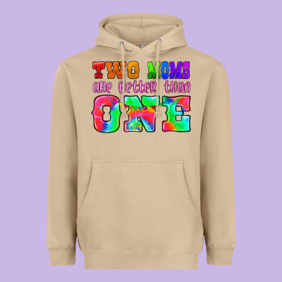 Two Moms Are Better Than One Heavyweight Hoodie Designed By Hra Design Shop
