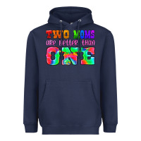 Navy two moms are better than one Heavyweight Hoodie - HRA Design Shop