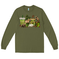 Army Green bear coffee cups Long Sleeve Tee - texasbilliewilder