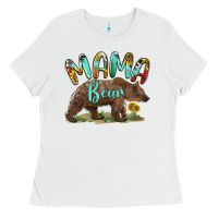 White mama bear Ladies Tee - BarkalooDesign