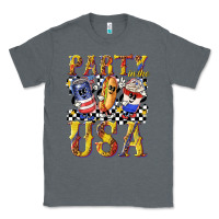 Charcoal Heather party in the usa with leopard Classic Tee - texasbilliewilder
