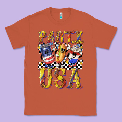 Classic Tee party in the usa with leopard