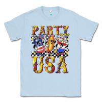 Dusty Blue party in the usa with leopard Classic Tee - texasbilliewilder