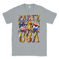 Heather Grey party in the usa with leopard Classic Tee - texasbilliewilder