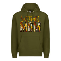 Army Green softball mom Premium Hoodie - Jasminsmagicworld