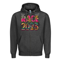 Charcoal Heather race 2023 Zipper Hoodie - Zillion Design Studio