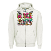 Oatmeal Heather race 2023 Zipper Hoodie - Zillion Design Studio