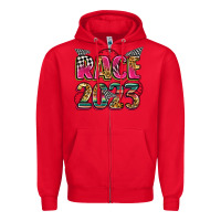 Red race 2023 Zipper Hoodie - Zillion Design Studio