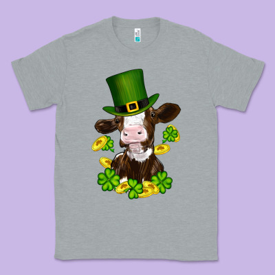 St Patricks Day Cow Classic Tee Designed By Ranaportraitstore