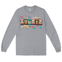 Heather Grey daisy auntie Long Sleeve Tee - AdoDesignShop