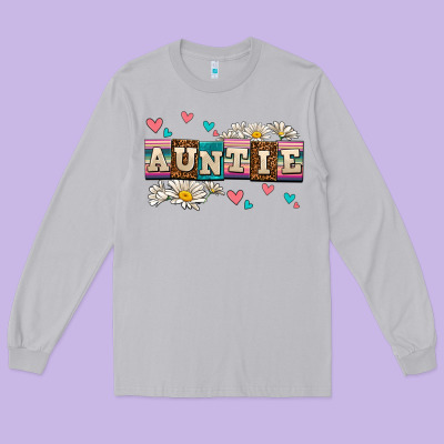 Daisy Auntie Long Sleeve Tee Designed By Adodesignshop