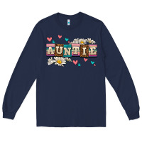 Navy daisy auntie Long Sleeve Tee - AdoDesignShop