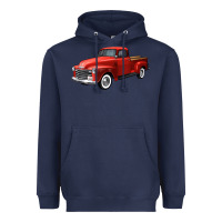 Navy western red truck right 34 view Heavyweight Hoodie - FaDigitalArtStudio