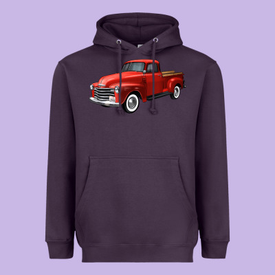 Western Red Truck Right 34 View Heavyweight Hoodie Designed By Fadigitalartstudio