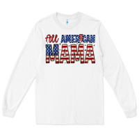 White all american mama zillion Long Sleeve Tee - Zillion Design Studio