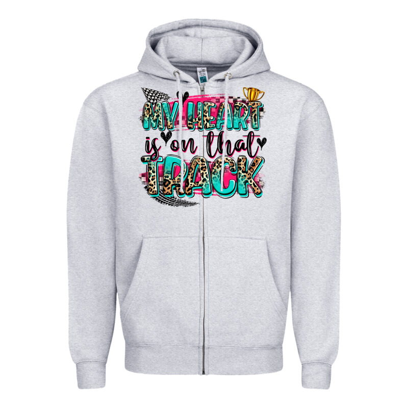 My Heart Is On That Track Zipper Hoodie by Zillion Design Studio | Teevron