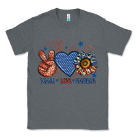 Charcoal Heather peace love america billie wilder Classic Tee - texasbilliewilder