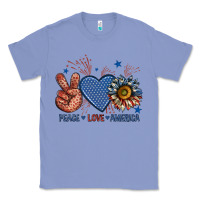 Colony Blue peace love america billie wilder Classic Tee - texasbilliewilder