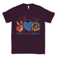 Plum peace love america billie wilder Classic Tee - texasbilliewilder