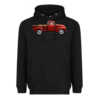 Black western red truck right side view Heavyweight Hoodie - FaDigitalArtStudio