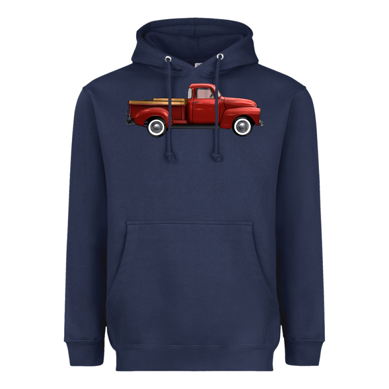 Western Red Truck Right Side View Heavyweight Hoodie by FaDigitalArtStudio | Teevron