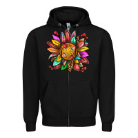 Black strawberry sunflower Zipper Hoodie - texasbilliewilder