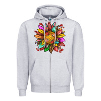 Heather Grey strawberry sunflower Zipper Hoodie - texasbilliewilder