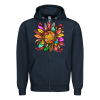 Navy strawberry sunflower Zipper Hoodie - texasbilliewilder