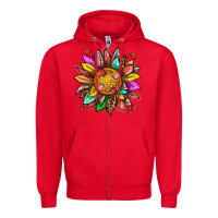 Red strawberry sunflower Zipper Hoodie - texasbilliewilder