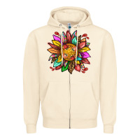 Sandshell strawberry sunflower Zipper Hoodie - texasbilliewilder