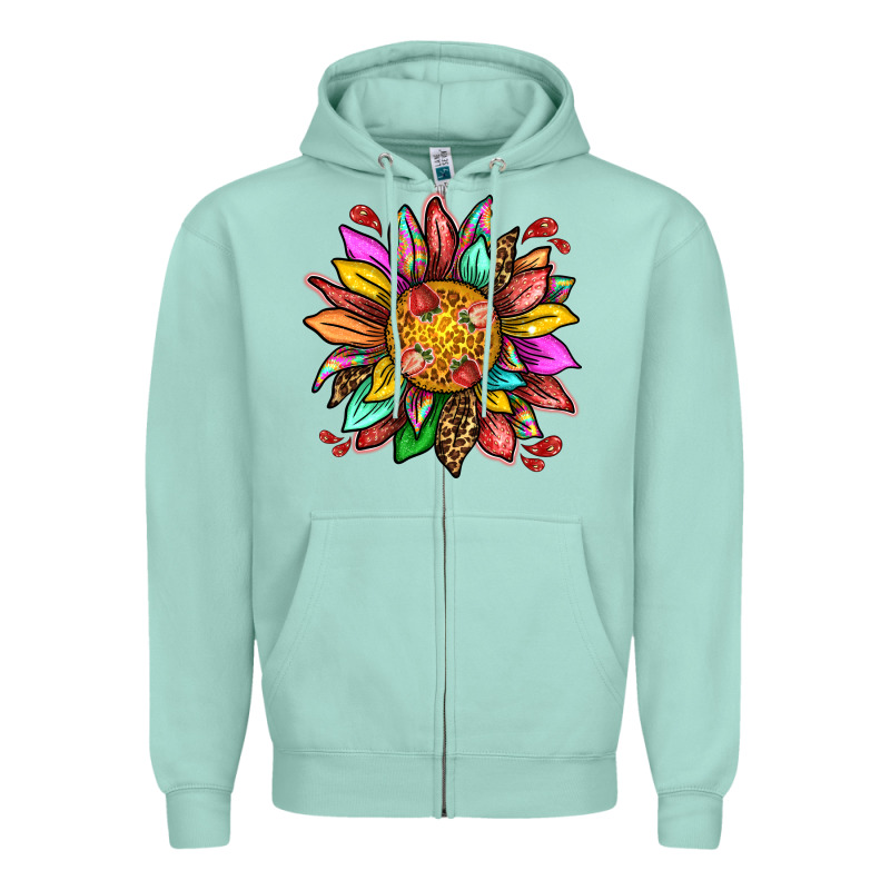 Strawberry Sunflower Zipper Hoodie by texasbilliewilder | Teevron