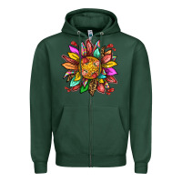 Sports Green strawberry sunflower Zipper Hoodie - texasbilliewilder