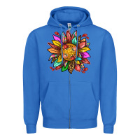 True Royal strawberry sunflower Zipper Hoodie - texasbilliewilder