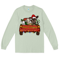 Matcha Merry Christmas Truck Farm Animals Long Sleeve Tee - RanaPortraitStore