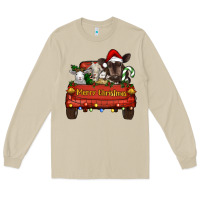 Mushroom Merry Christmas Truck Farm Animals Long Sleeve Tee - RanaPortraitStore