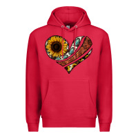 Cardinal western sunflower cowhide  heart Premium Hoodie - Jasminsmagicworld