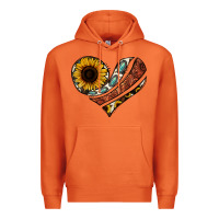 Carrot western sunflower cowhide  heart Premium Hoodie - Jasminsmagicworld