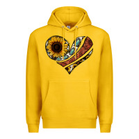 Lemon western sunflower cowhide  heart Premium Hoodie - Jasminsmagicworld