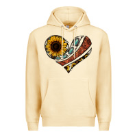 Pina Colada western sunflower cowhide  heart Premium Hoodie - Jasminsmagicworld
