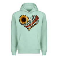 Seafoam western sunflower cowhide  heart Premium Hoodie - Jasminsmagicworld