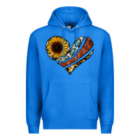 True Royal western sunflower cowhide  heart Premium Hoodie - Jasminsmagicworld
